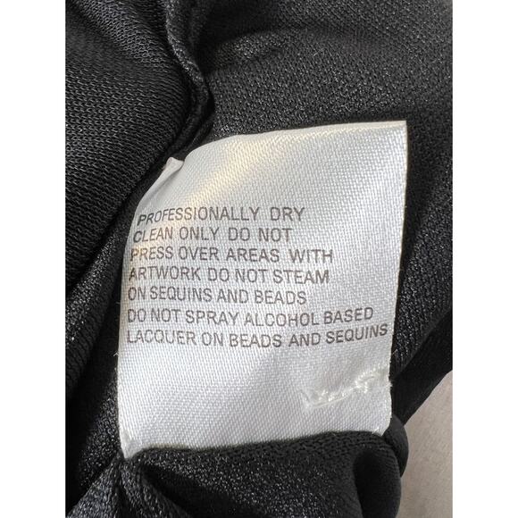 Clips Made In Italy Black Rhinestone Maxi Dress Size 40 Glam Party Formal NWOT - Picture 15 of 16